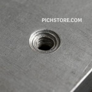 تصویر نزدیک از سوراخ پیچ هرز شده در فلز