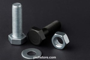 پیچ و مهره واشر گالوانیزه و فولادی مشکی