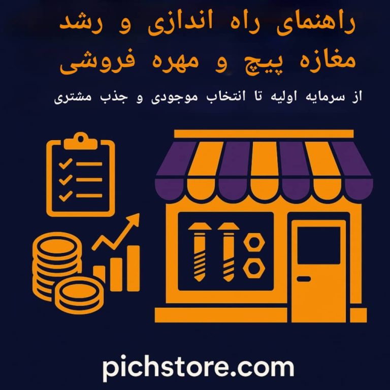 عکس گرافیکی از راهنمایی شروع مغازه پیچ و مهره فروشی